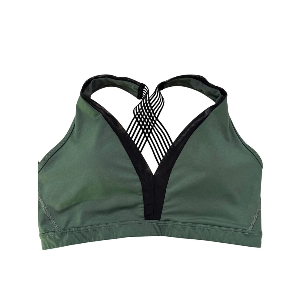 Victoria Sport (Green) Mesh Stripe Crossback Sports Bra Women Large
